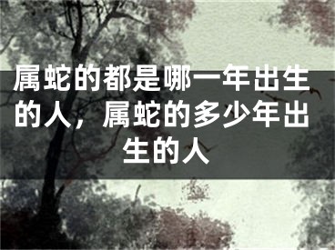 属蛇的都是哪一年出生的人，属蛇的多少年出生的人