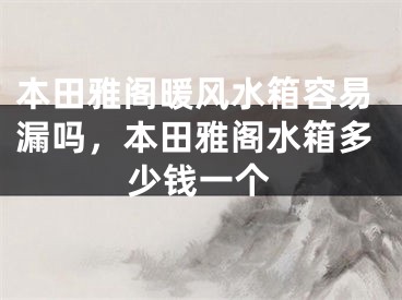 本田雅阁暖风水箱容易漏吗，本田雅阁水箱多少钱一个