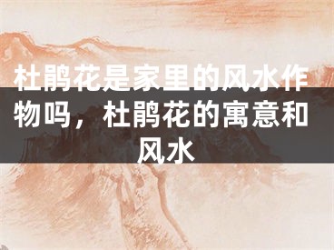 杜鹃花是家里的风水作物吗，杜鹃花的寓意和风水