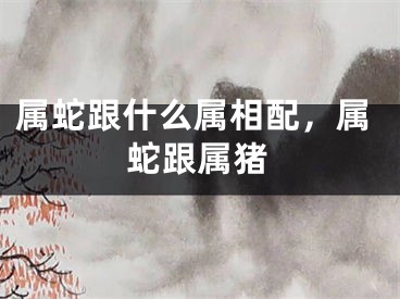 属蛇跟什么属相配，属蛇跟属猪
