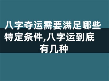八字夺运需要满足哪些特定条件,八字运到底有几种