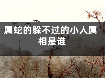 属蛇的躲不过的小人属相是谁