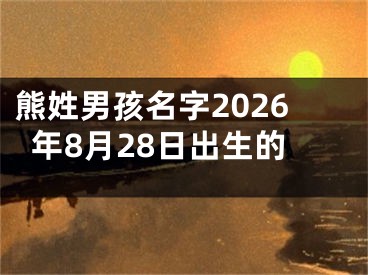熊姓男孩名字2026年8月28日出生的