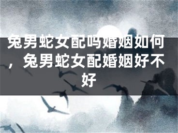兔男蛇女配吗婚姻如何，兔男蛇女配婚姻好不好