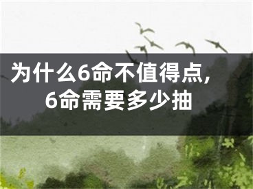 为什么6命不值得点,6命需要多少抽