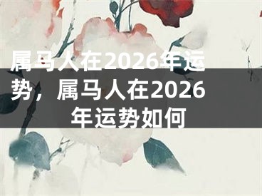 属马人在2026年运势，属马人在2026年运势如何
