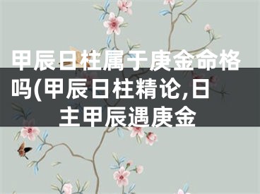 甲辰日柱属于庚金命格吗(甲辰日柱精论,日主甲辰遇庚金
