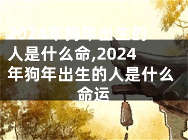 2024年狗年出生的人是什么命,2024年狗年出生的人是什么命运