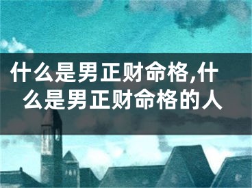什么是男正财命格,什么是男正财命格的人