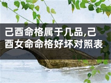 己酉命格属于几品,己酉女命命格好坏对照表