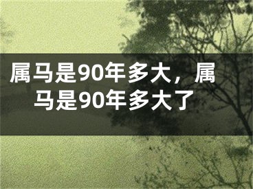 属马是90年多大，属马是90年多大了