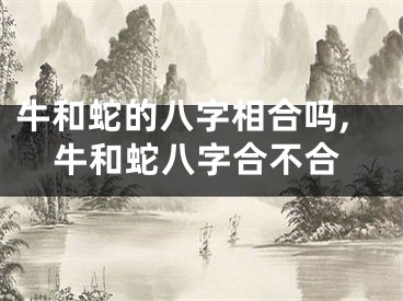 牛和蛇的八字相合吗,牛和蛇八字合不合