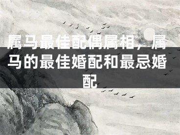 属马最佳配偶属相，属马的最佳婚配和最忌婚配