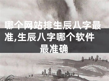 哪个网站排生辰八字最准,生辰八字哪个软件最准确