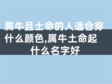 属牛且土命的人适合穿什么颜色,属牛土命起什么名字好