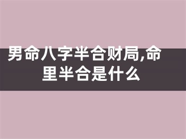 男命八字半合财局,命里半合是什么