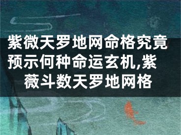 紫微天罗地网命格究竟预示何种命运玄机,紫薇斗数天罗地网格