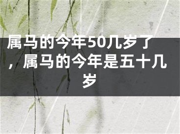 属马的今年50几岁了，属马的今年是五十几岁