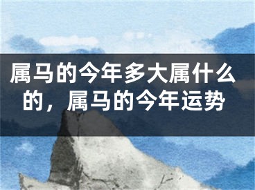 属马的今年多大属什么的，属马的今年运势