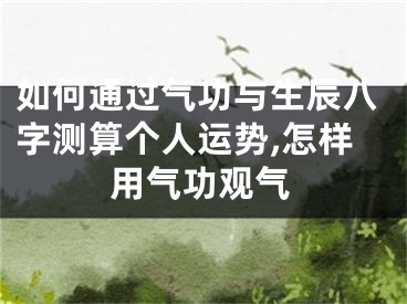 如何通过气功与生辰八字测算个人运势,怎样用气功观气