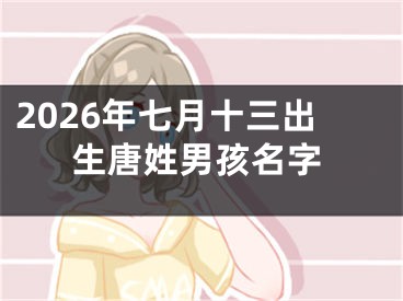 2026年七月十三出生唐姓男孩名字