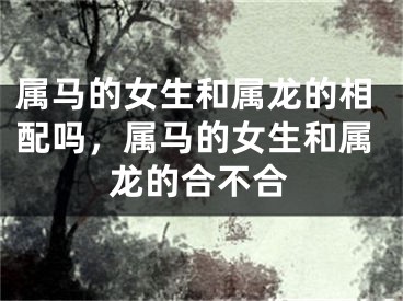 属马的女生和属龙的相配吗，属马的女生和属龙的合不合