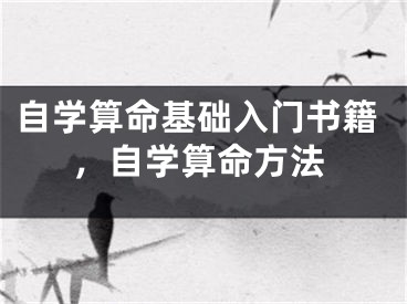 自学算命基础入门书籍,自学算命方法
