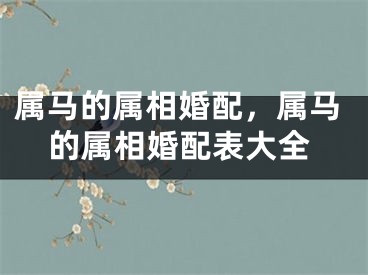 属马的属相婚配，属马的属相婚配表大全