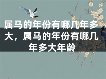 属马的年份有哪几年多大，属马的年份有哪几年多大年龄