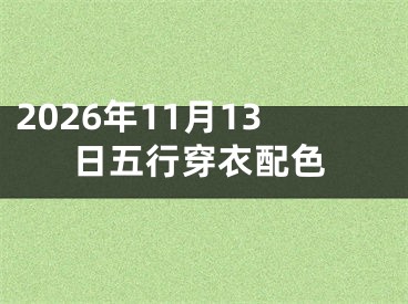 2026年11月13日五行穿衣配色