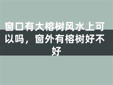 窗口有大榕树风水上可以吗，窗外有榕树好不好