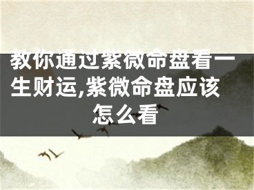 教你通过紫微命盘看一生财运,紫微命盘应该怎么看