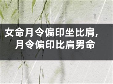 女命月令偏印坐比肩,月令偏印比肩男命