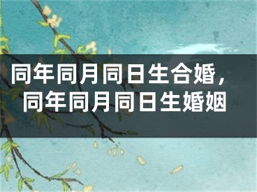 同年同月同日生合婚，同年同月同日生婚姻