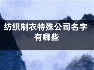 纺织制衣特殊公司名字有哪些