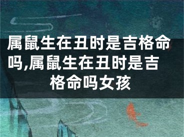属鼠生在丑时是吉格命吗,属鼠生在丑时是吉格命吗女孩