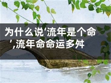 为什么说‘流年是个命’,流年命命运多舛