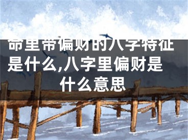 命里带偏财的八字特征是什么,八字里偏财是什么意思