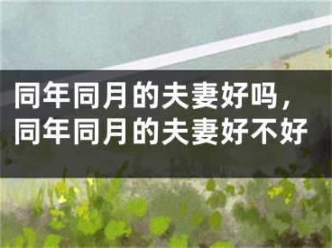 同年同月的夫妻好吗，同年同月的夫妻好不好