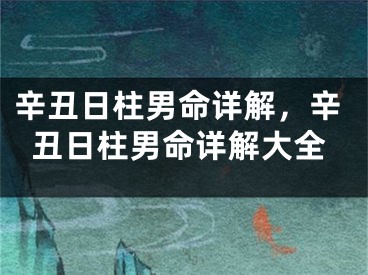 辛丑日柱男命详解，辛丑日柱男命详解大全