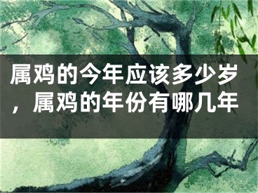 属鸡的今年应该多少岁，属鸡的年份有哪几年