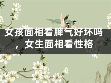 女孩面相看脾气好坏吗，女生面相看性格