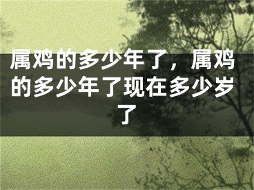 属鸡的多少年了，属鸡的多少年了现在多少岁了