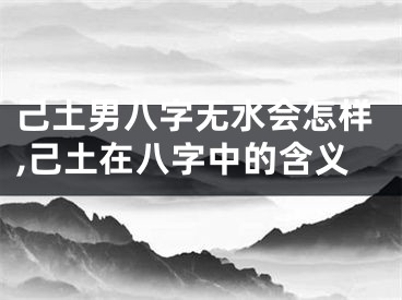 己土男八字无水会怎样,己土在八字中的含义