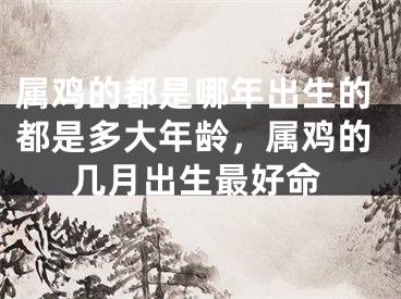 属鸡的都是哪年出生的都是多大年龄，属鸡的几月出生最好命
