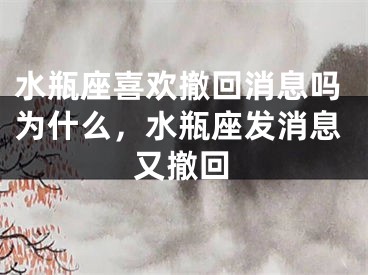 水瓶座喜欢撤回消息吗为什么，水瓶座发消息又撤回