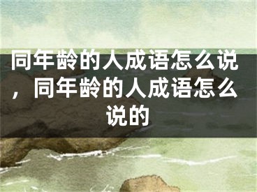 同年龄的人成语怎么说，同年龄的人成语怎么说的