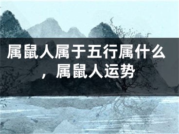 属鼠人属于五行属什么，属鼠人运势