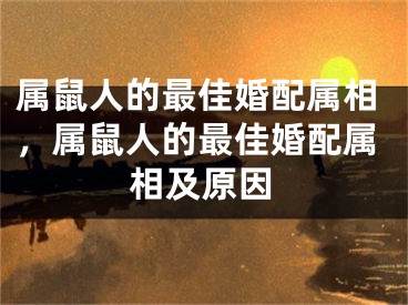 属鼠人的最佳婚配属相，属鼠人的最佳婚配属相及原因