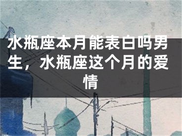 水瓶座本月能表白吗男生，水瓶座这个月的爱情